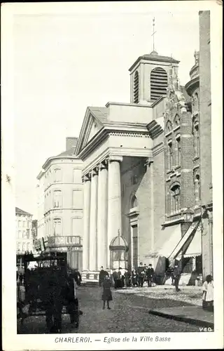 Ak Charleroi Wallonien Hennegau, Eglise de la Ville Basse