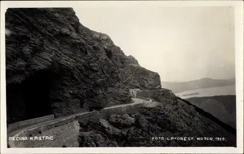 Ak Pecina Krstac Montenegro, Straße, Panorama