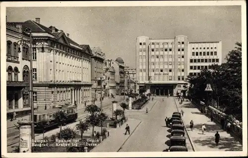 Ak Belgrad Beograd Serbien, Kraljev trg, Berza, Platz