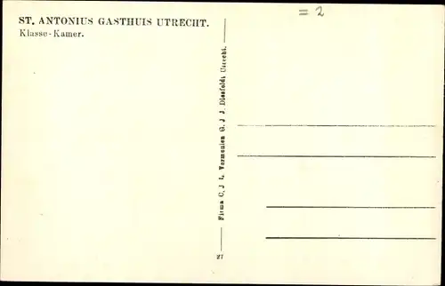 Ak Utrecht Niederlande, St. Antonius Gasthuis, Klasse-Kamer