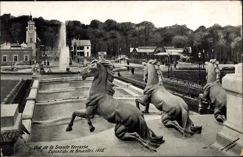 Ak Brüssel, Exposistion de Bruxelles 1910, Vue de la Grande Terrasse