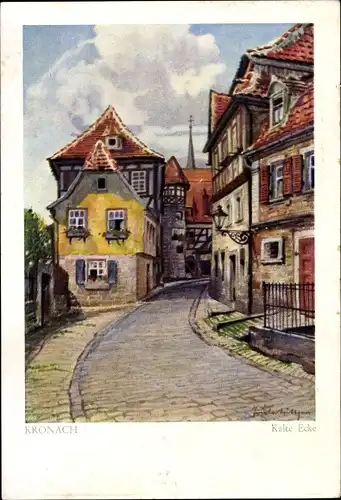 Künstler Ak Lüttgens, Gustav, Kronach im Frankenwald Bayern, Kalte Ecke