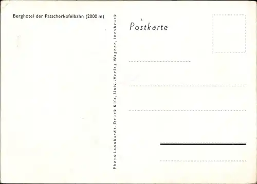 Ak Innsbruck Tirol, Patscherkofel, Berghotel der Patscherkofelbahn