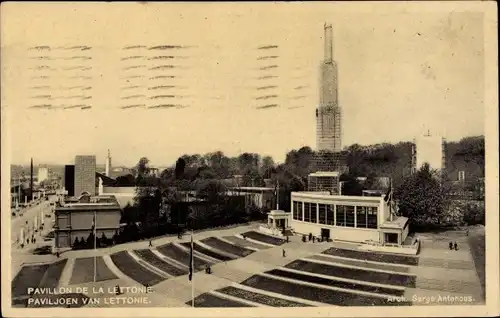 Ak Brüssel, Weltausstellung 1935, Pavillon de la Letonnie