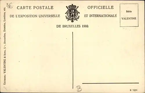Ak Brüssel, Weltausstellung 1910, Vue Générale