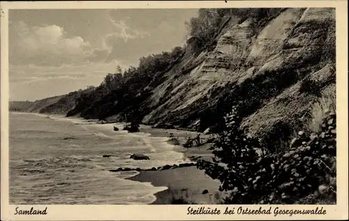 Ak Ostsee Samland Ostpreußen, Steilküste bei Ostseebad Georgenswalde