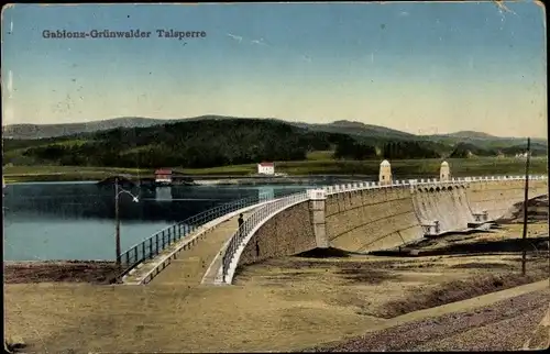 Ak Jablonec nad Nisou Gablonz an der Neiße Region Reichenberg, Grünwalder Talsperre