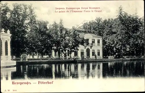 Ak Peterhof Russland, Le palais de l'Empereur Pierre le Grand
