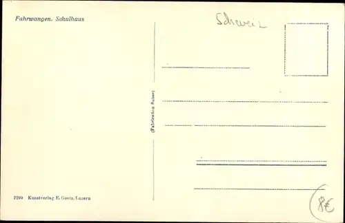 Ak Fahrwangen am Hallwilersee Kanton Aargau, Schulhaus