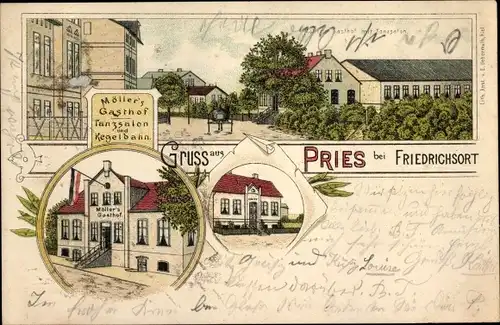 Litho Pries Kiel in Schleswig Holstein, Möllers Gasthof