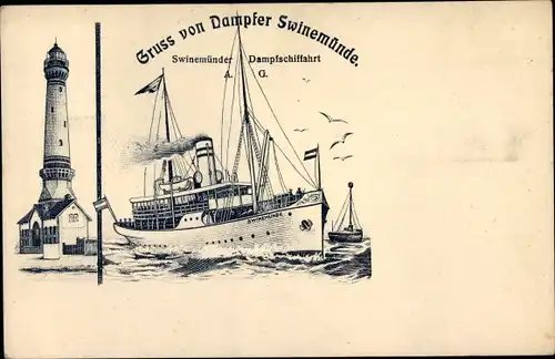 Ak Dampfer Swinemünde, Swinemünder Dampfschifffahrts AG