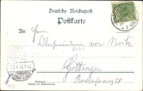 Litho Ratzeburg in Lauenburg, Demolierungsecke, Dom mit Probstei, Totale