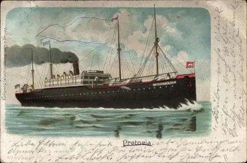 Litho Dampfer Pretoria, HAPAG