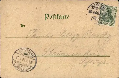 Litho Dampfer Pretoria, HAPAG