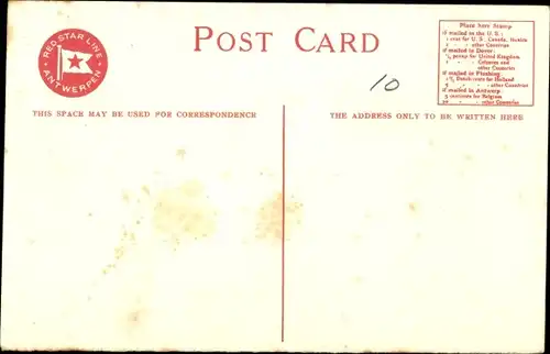 Künstler Ak Dampfer, Dampfschiff, Red Star Line, Antwerpen-New York, Antwerpen-Boston