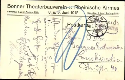 Künstler Ak Willy Vogt, C., Mann mit Rose, Drei Damen, Bonner Theaterbauverein