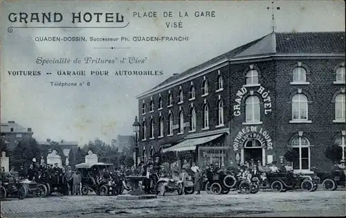 Ak Visé Wallonien Lüttich, Grand Hotel, Place de la Gare