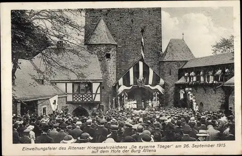 Ak Altena in Westfalen, De eyserne Töeger, Kriegswahrzeichen, Einweihung 1915