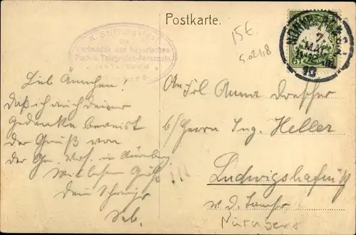 Ak Nürnberg in Mittelfranken, Verband des bayr. Post und Telegraphenpersonals, X. Stiftungsfest 1910