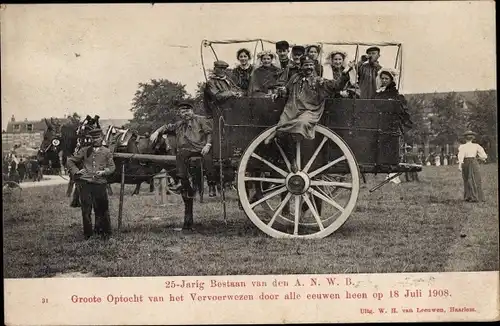Ak Niederlande, 25 Jarig Bestaan van den A.N.W.B. 1908, Trachten, Kutsche