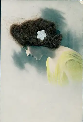 Echthaar Ak Portrait einer Frau