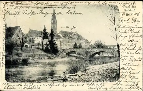 Ak Gaildorf am Kocher Württemberg, Blick auf den Ort, Kirche