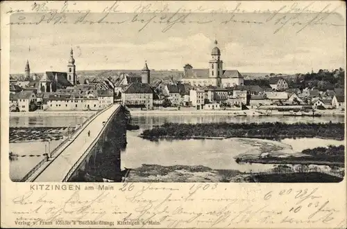 Ak Kitzingen in Mainfranken Bayern, Blick auf die Stadt