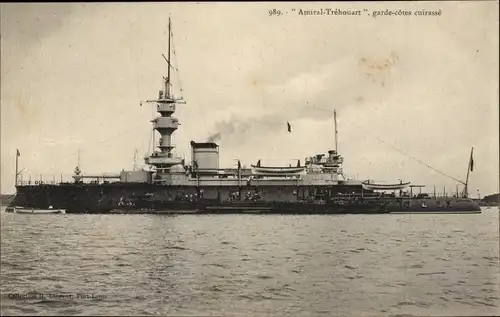 Ak Französisches Kriegsschiff, Amiral Tréhouart, Garde côtes cuirassé