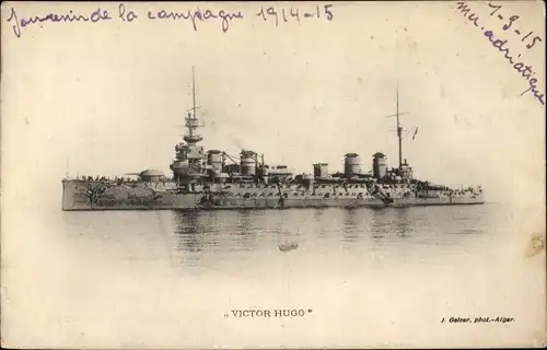 Ak Französisches Kriegsschiff, Victor Hugo, Cuirasse