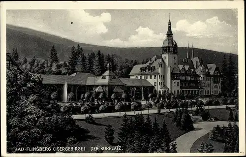 Ak Świeradów Zdrój Bad Flinsberg Schlesien, Der Kurplatz
