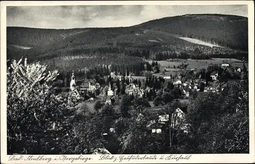 Ak Świeradów Zdrój Bad Flinsberg Schlesien, Blick z. Heufuderbaude u. Kurhaus