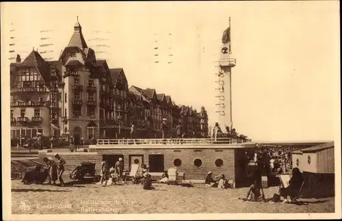 Ak Knokke Heist Heyst Knocke sur Mer Westflandern, Installation de Bains, Strand