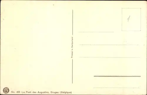 Künstler Ak Bruges Brügge Flandern Westflandern, Le Pont des Augustins, Brücke