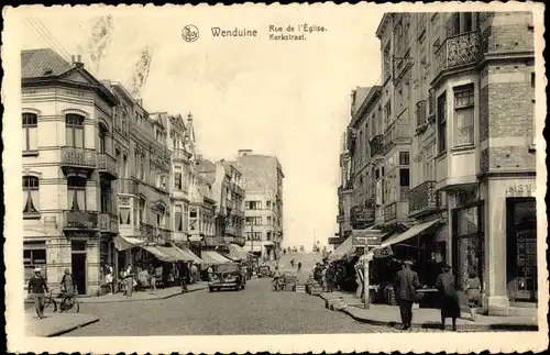 Ak Wenduine Wenduyne De Haan Westflandern, Kerkstraat, Straßenpartie