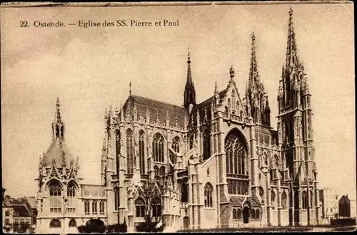 Ak Oostende Ostende Westflandern, Eglise de SS.Pierre et Paul