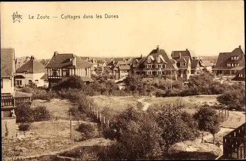 Ak Zoute Knokke Heist Westflandern, Cottages dans les Dunes