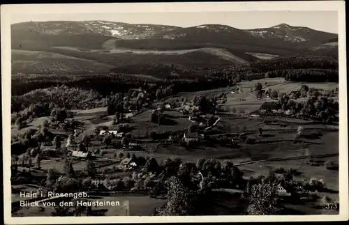 Ak Przesieka Hain Podgórzyn Giersdorf Riesengebirge Schlesien, Blick von den Heusteinen