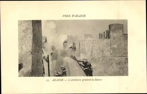 Passepartout Ak Agadir Marokko, L'Artillerie pendant la defense