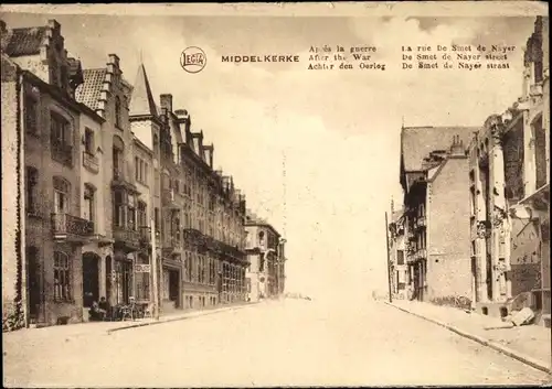 Ak Middelkerke Westflandern, Straßenpartie, nach dem Bahnhof