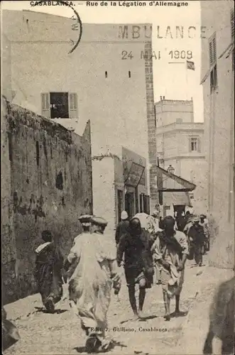 Ak Casablanca Marokko, Rue de la Legation d'Allemagne, Einheimsiche