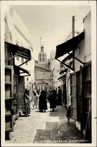 Ak Tetuan Tétouan Marokko, Calle del Barrio Moro