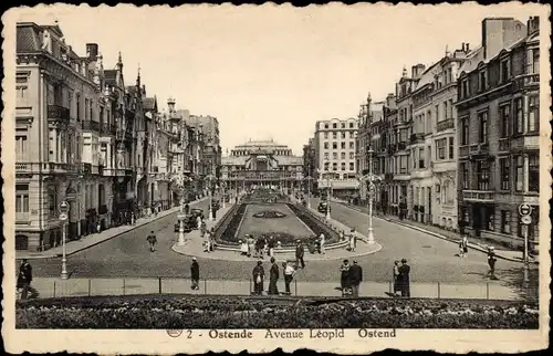 Ak Oostende Ostende Westflandern, Avenue Leopold