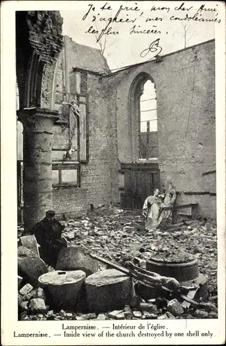 Ak Lampernisse Westflandern, Interieur de l'Eglise