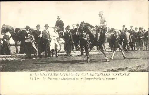 Ak Ostende Westflandern, Raid Militaire International Bruxelles, Lieutnant Deremetz au 8 hussards