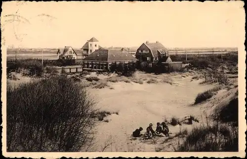 Ak Nieuport Nieuwpoort Westflandern, Bad, Villas in de duinen, Strand