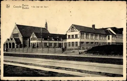 Ak Koksijde Coxyde Bains Westflandern, De Ster der Zee, Straßenpartie