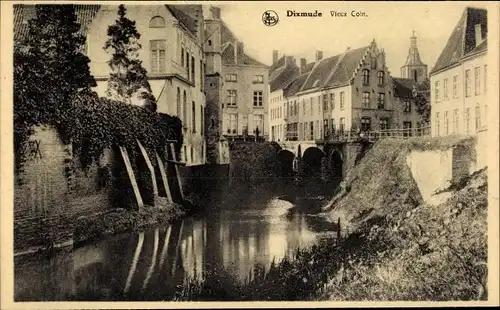Ak Diksmuide Dixmude Westflandern, Vieux Coin, Brücke. Fluss