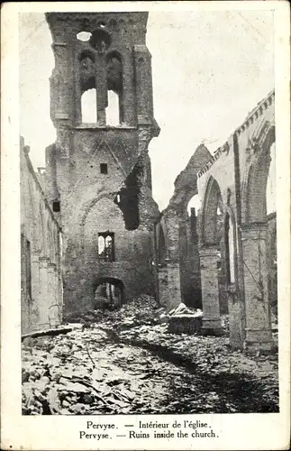 Ak Pervijze Pervyse Diksmuide Dixmude Westflandern, Interieur de l'eglise