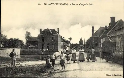 Ak Saint Geneviève Oise, Rue du Camp du Puits, Anwohner