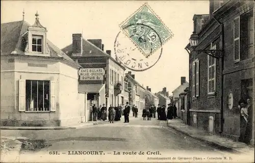 Ak Liancourt Oise, La route de Creil